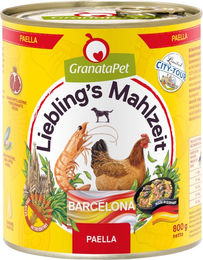 Produktbild von GranataPet Liebling's Mahlzeit City Tour Barcelona Paella Hundefutter Adult Getreidefrei Stückchen in Sauce 6 x 800 g - 6 x 800 g
