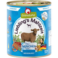 Produktbild von GranataPet Liebling's Mahlzeit City Tour München Weißwurst Hundefutter Adult Getreidefrei Stückchen in Sauce 6 x 800 g - 6 x 800 g