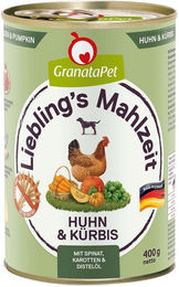 Produktbild von GranataPet Liebling’s Mahlzeit Huhn und Kürbis Getreidefrei 6x400g