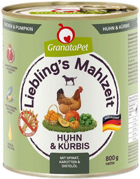 Produktbild von GranataPet Liebling’s Mahlzeit Huhn und Kürbis Getreidefrei 6x800g