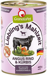 Produktbild von GranataPet Liebling's Mahlzeit Hund Adult Angus Rind und Kürbis mit hohem Fleischanteil 6x400g