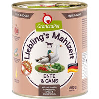 Produktbild von GranataPet Liebling's Mahlzeit Hund Adult Ente und Gans ohne Zucker 12x800g