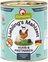 Produktbild von GranataPet Liebling's Mahlzeit Hund Adult Huhn und Pastinaken Stückchen in Sauce 6x800g ohne Farb- und Aromastoffe