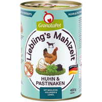 Produktbild von GranataPet Liebling's Mahlzeit Hund Adult Huhn und Pastinaken Stückchen in Sauce ohne Konservierungsstoffe 12x400g