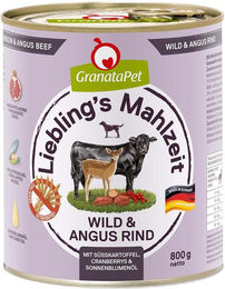 Produktbild von GranataPet Liebling's Mahlzeit Hund Adult Wild und Angus Rind mit hohem Fleischanteil 6x800g