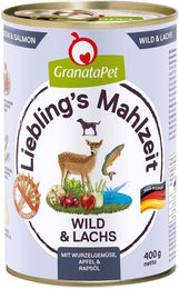 Produktbild von GranataPet Liebling's Mahlzeit Hund Adult Wild und Lachs ohne Konservierungsstoffe 12x400g