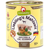 Produktbild von GranataPet Liebling's Mahlzeit Hund Geflügel und italienischer Schinken Light zur Gewichtskontrolle 6x800g