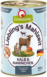 Produktbild von GranataPet Liebling's Mahlzeit Hund Kalb und Kaninchen ohne Konservierungsstoffe 6x400g