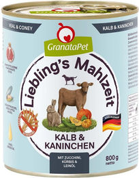 Produktbild von GranataPet Liebling's Mahlzeit Hund Kalb und Kaninchen ohne Konservierungsstoffe 6x800g