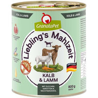 Produktbild von GranataPet Liebling's Mahlzeit Hund Kalb und Lamm Stückchen in Sauce Light zur Gewichtskontrolle 6x800g