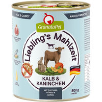 Produktbild von GranataPet Liebling's Mahlzeit Hund Stückchen in Sauce Kalb und Kaninchen getreidefrei 6 x 800 g - 6 x 800 g