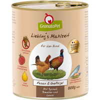 Produktbild von GranataPet Liebling's Mahlzeit Hundefutter Senior Fasan und Geflügel Stückchen in Sauce getreidefrei 6 x 800 g - 6 x 800 g