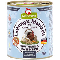 Produktbild von GranataPet Liebling's Mahlzeit Junior Hund Truthahn und Kaninchen ohne Farb- und Aromastoffe 6x800g