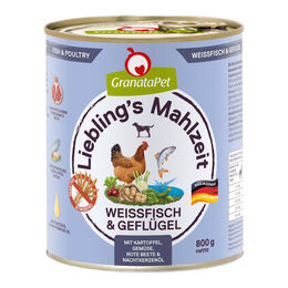 GranataPet Liebling’s Mahlzeit Mini Weißfisch und Geflügel getreidefrei 6x800g – Bild 1 von 3