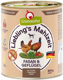 Produktbild von GranataPet Liebling's Mahlzeit Senior Hund Fasan und Geflügel Light zur Gewichtskontrolle 6x800g
