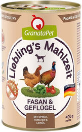 Produktbild von GranataPet Liebling's Mahlzeit Senior Hund Fasan und Geflügel Stückchen in Sauce getreidefrei 6x400g - 6 x 400 g