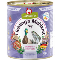 Produktbild von GranataPet Liebling's Mahlzeit Sommeredition Hund Katze Ente & Lachs Getreidefrei Paté 6 x 800 g - 6 x 800 g