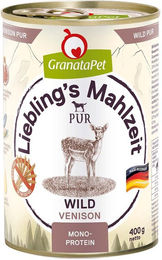 Produktbild von GranataPet Liebling’s Mahlzeit Wild PUR Getreidefreies Nassfutter für Hunde 6x400g