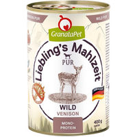 Produktbild von GranataPet Liebling’s Mahlzeit Wild PUR Getreidefreies Nassfutter für Hunde 6x400g