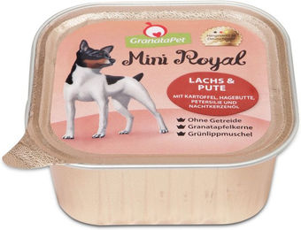 Produktbild von GranataPet Mini Hundefutter Lachs und Pute getreidefrei Adult 22x150g