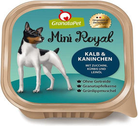 Produktbild von GranataPet Mini Royal Senior Katzenfutter Kalb und Kaninchen ohne Farb- und Aromastoffe 11x150g