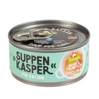 Produktbild von GranataPet Suppenkasper Katzenfutter Huhn und Thunfisch Stückchen in Sauce 12x70g