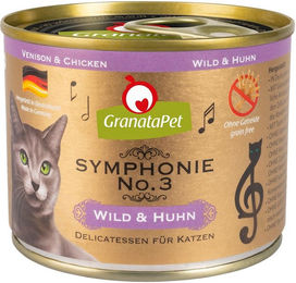Produktbild von GranataPet Symphonie No. 3 Hundefutter Wild und Huhn Adult ohne Konservierungsstoffe 6x200g