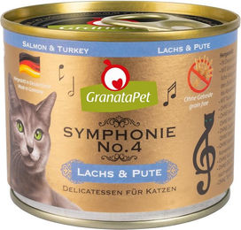 Produktbild von GranataPet Symphonie No. 4 Katzenfutter Lachs und Pute für Adult 6x200g - 6 x 200 g