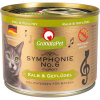 Produktbild von GranataPet Symphonie No. 6 Katzenfutter Adult Kalb & Geflügel Stückchen in Gelee, getreidefrei, 6 x 200 g - 6 x 200 g