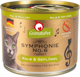 Produktbild von GranataPet Symphonie No. 6 Katzenfutter Kalb und Geflügel für erwachsene Katzen 6x200g