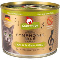 Produktbild von GranataPet Symphonie No. 6 Katzenfutter Kalb und Geflügel für erwachsene Katzen 6x200g