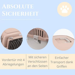GranataPet Transportbox für Hunde Katzen und Kaninchen aus Kunststoff Grösse M – Bild 1 von 3