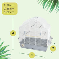 Produktbild von GranataPet Vogelkäfig für Wellensittiche und Nymphensittiche mit Freisitz und Zubehör in Grau oder Weiß
