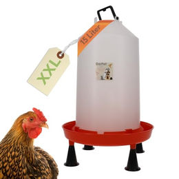 GranataPet XXL Hühnertränke aus Kunststoff mit Standfüßen 15 Liter Rot Transparent - 15 l – Bild 1 von 6