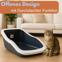 Produktbild von GranataPet XXL Katzenklo Offene Schalentoilette aus Kunststoff Grau