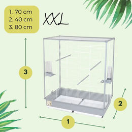 GranataPet XXL Vogelvoliere aus Metall für Wellensittiche Kanarienvögel und Nymphensittiche 80 cm – Bild 1 von 7
