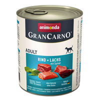 Produktbild von GranCarno Nassentrinkfutter Rind und Lachs für Hunde 6x800g - 6 x 800 g