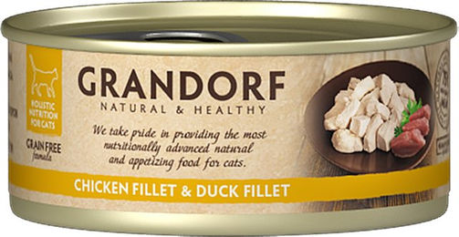 Grandorf Katzen Nassfutter Adult Thunfisch und Lachs Stückchen in Sauce 12 x 70 g – Bild 1 von 2