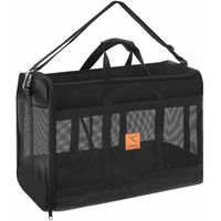 Produktbild von Granori Transportbox Tragetasche für kleine Hunde und Katzen Schwarz aus wasserabweisendem Polyester Größe L