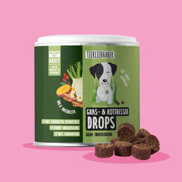 Produktbild von Gras- und Kotfresser Drops Funktionssnack mit Insekten zur Magen-Darm-Unterstützung und Immunstärkung ohne Farb- und Aromastoffe