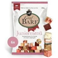 Produktbild von GRAU BARF Juniormenü Rind Monoprotein Hund Stückchen 6x2,5kg