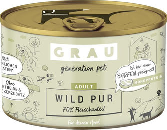 GRAU Excellence Adult Nassfutter für Hunde Wild Monoprotein Getreidefrei 6 x 200 g – Bild 1 von 3