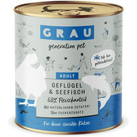 Produktbild von GRAU Getreidefreies Hundefutter Geflügel und Seefisch mit hohem Fleischanteil Sensitive 4800g