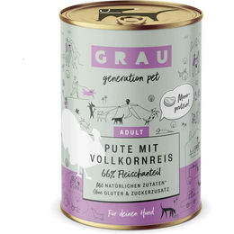 Grau Hund Nassfutter Adult Pute mit Vollkornreis Monoprotein Glutenfrei 6 x 400 g - 6 x 400 g – Bild 1 von 5