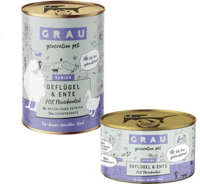Grau Hund Nassfutter Senior Geflügel und Ente getreidefrei 6 x 400 g – Bild 1 von 6