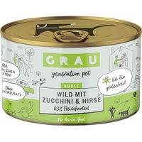 Produktbild von GRAU Hund Nassfutter Wildes Land Wild mit Zucchini und Hirse Adult Glutenfrei Hypoallergen 6 x 400 g