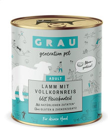 Produktbild von GRAU Hundefutter Adult Lamm mit Vollkornreis glutenfrei und ohne Zucker 6x800g