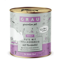 Produktbild von GRAU Hundefutter Adult Pute mit Vollkornreis glutenfrei und ohne Zucker 6x800g