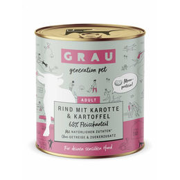 GRAU Hundefutter Adult Rind mit Karotte und Kartoffel Stückchen in Sauce getreidefrei Monoprotein 6 x 800 g - 6 x 800 g – Bild 1 von 3