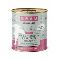 Produktbild von GRAU Hundefutter Adult Rind mit Karotte und Kartoffel Stückchen in Sauce getreidefrei Monoprotein 6 x 800 g - 6 x 800 g
